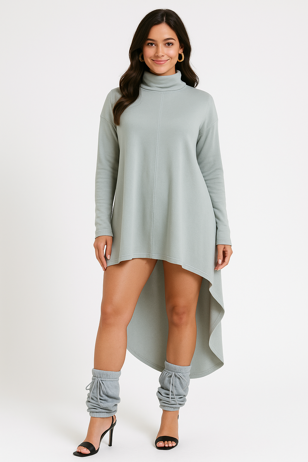 Cape Turtleneck Dress