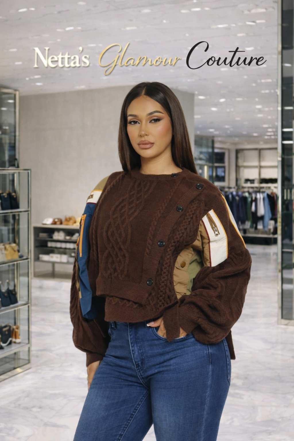 Knock em out Sweater Brown