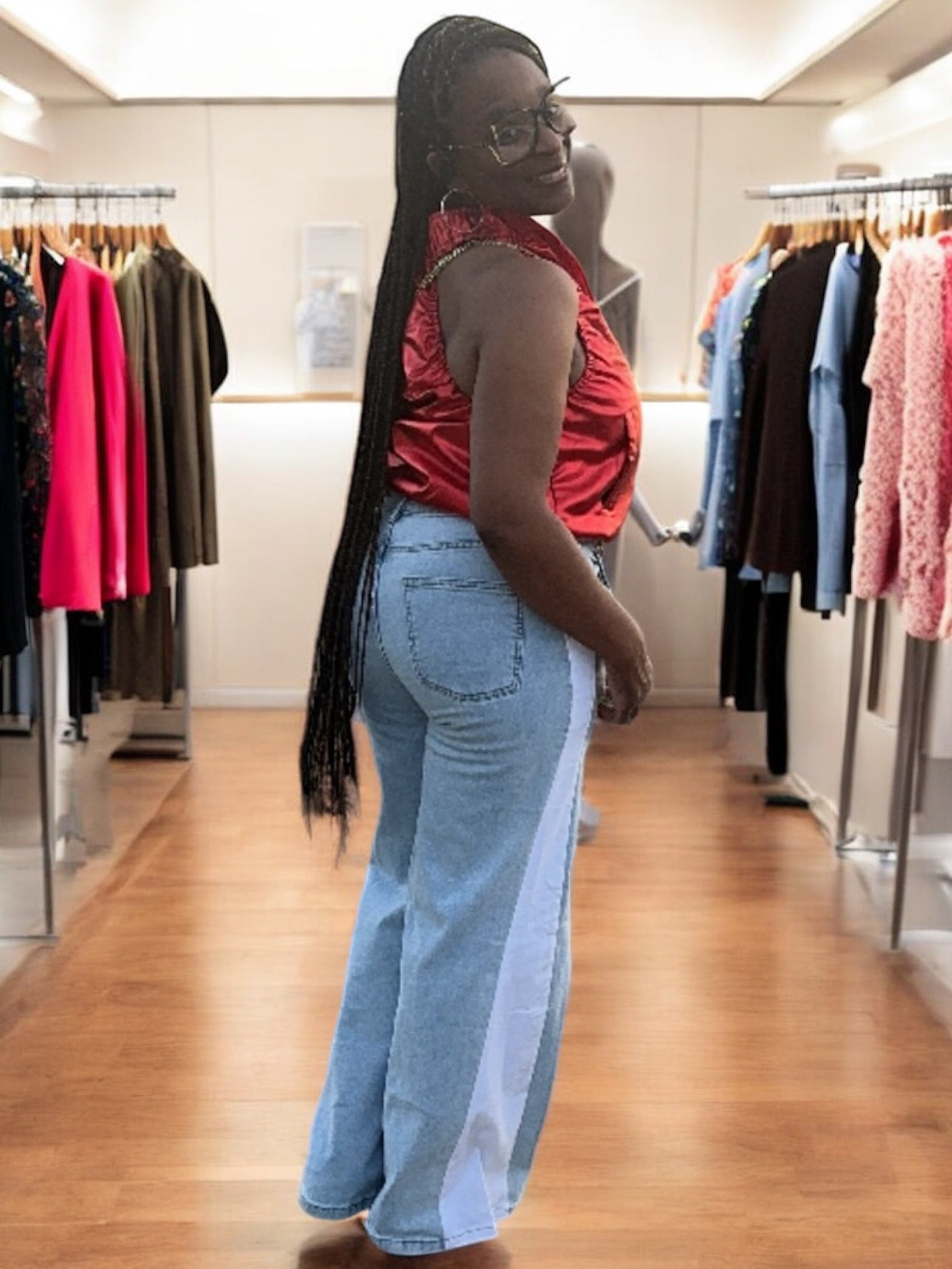 White Sides blue Jeans