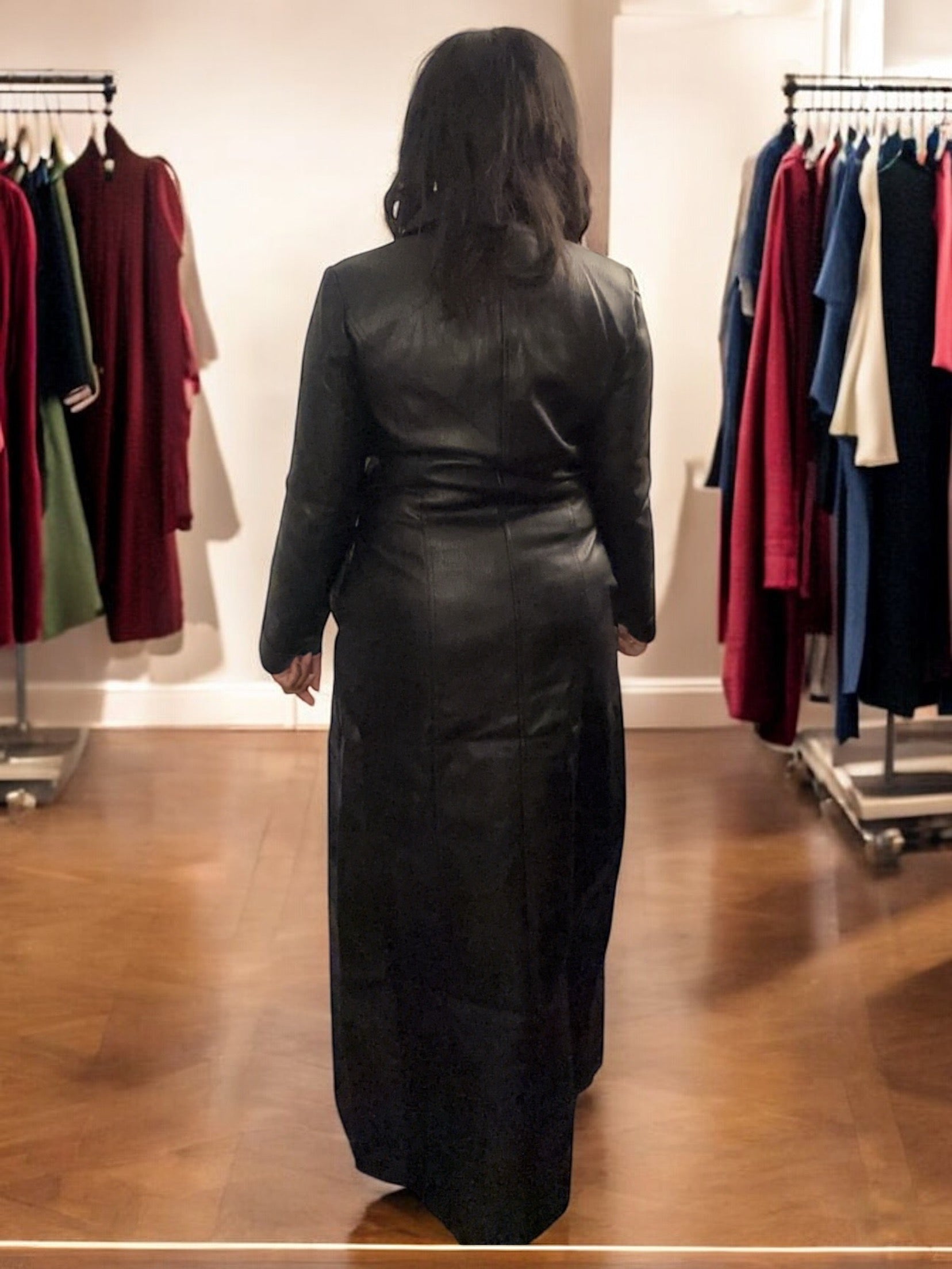 Act Right Maxi Faux leather Coat