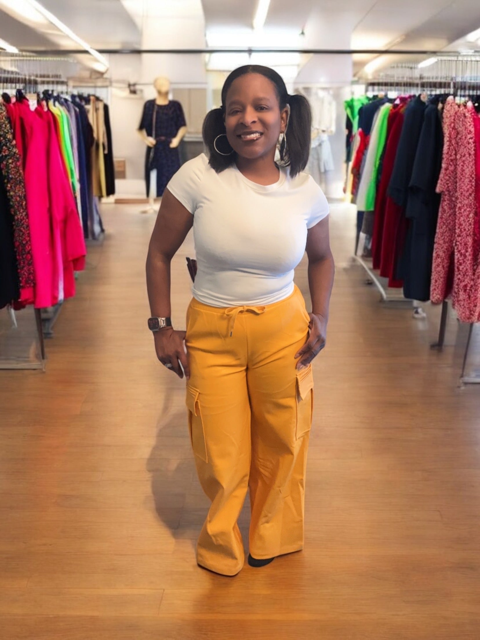 Sunshine Faux Leather Cargo Pants