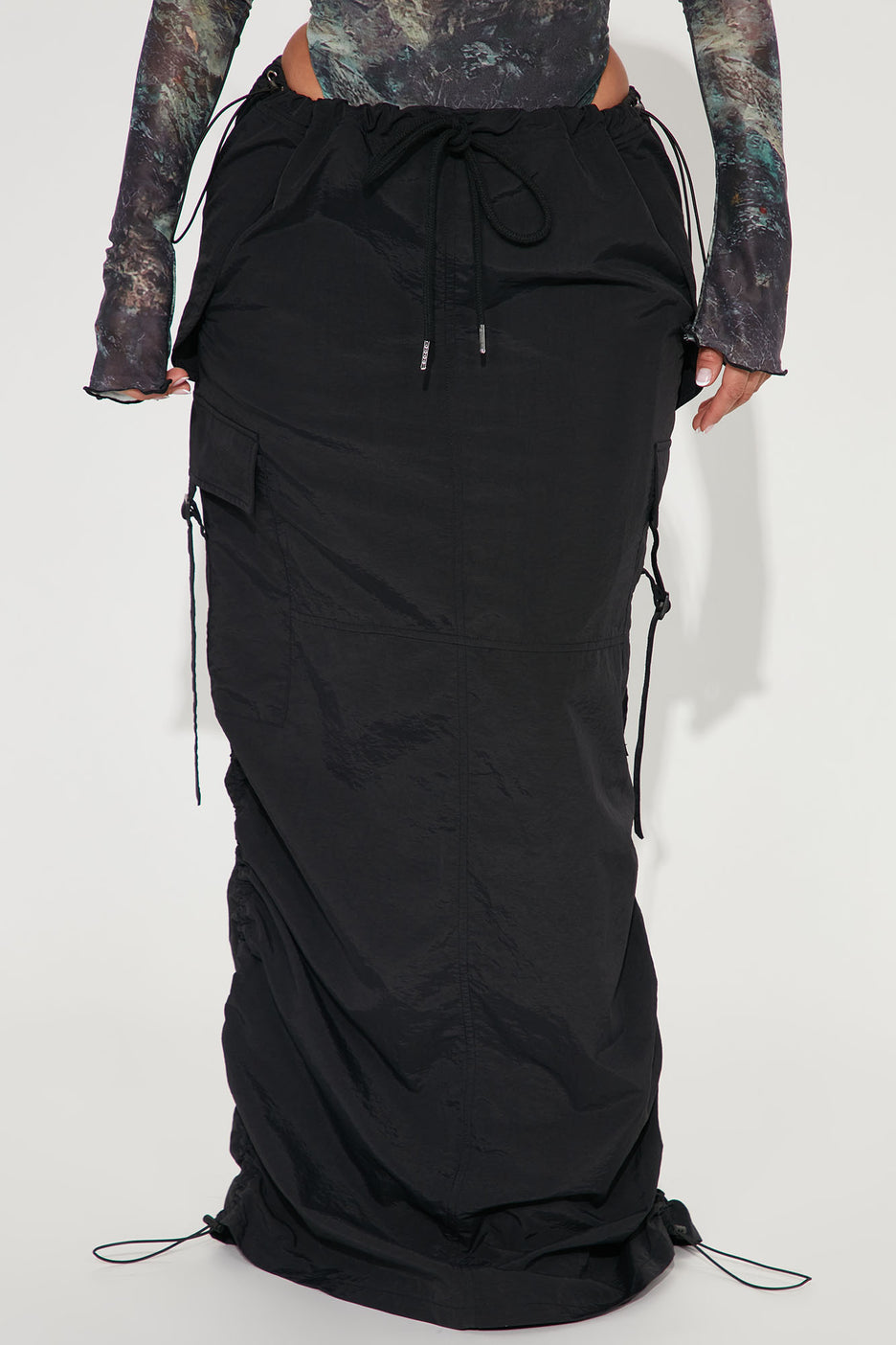 The Choice is Yours Black Maxi Cargo Skirt