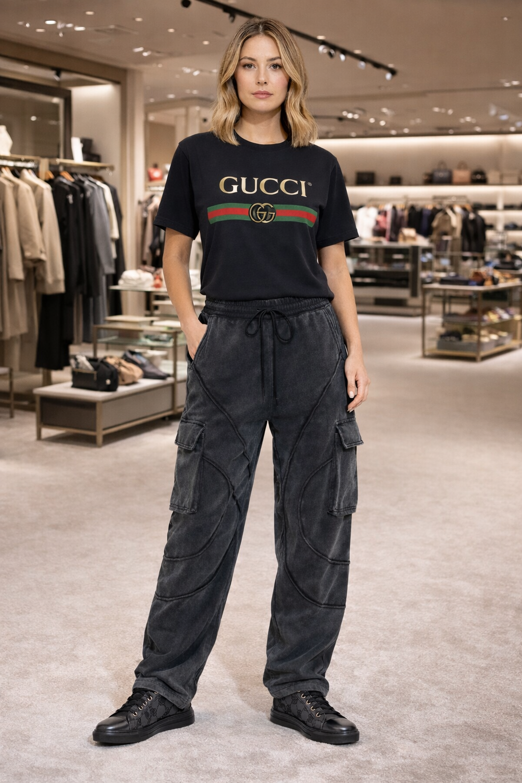 Sweat Me Cargo Joggers Black