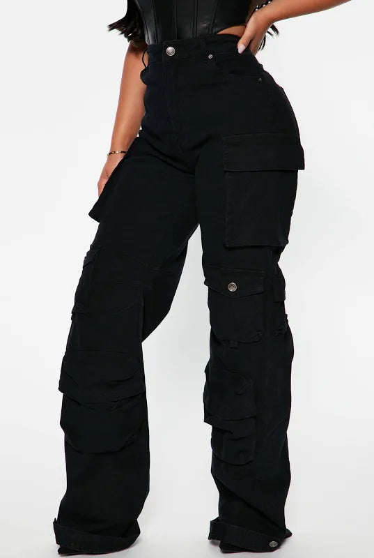 Black Cargo Jeans