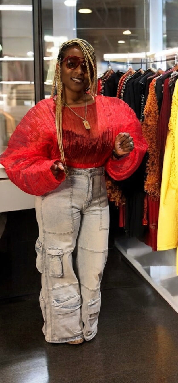 Red Rose Crop Top