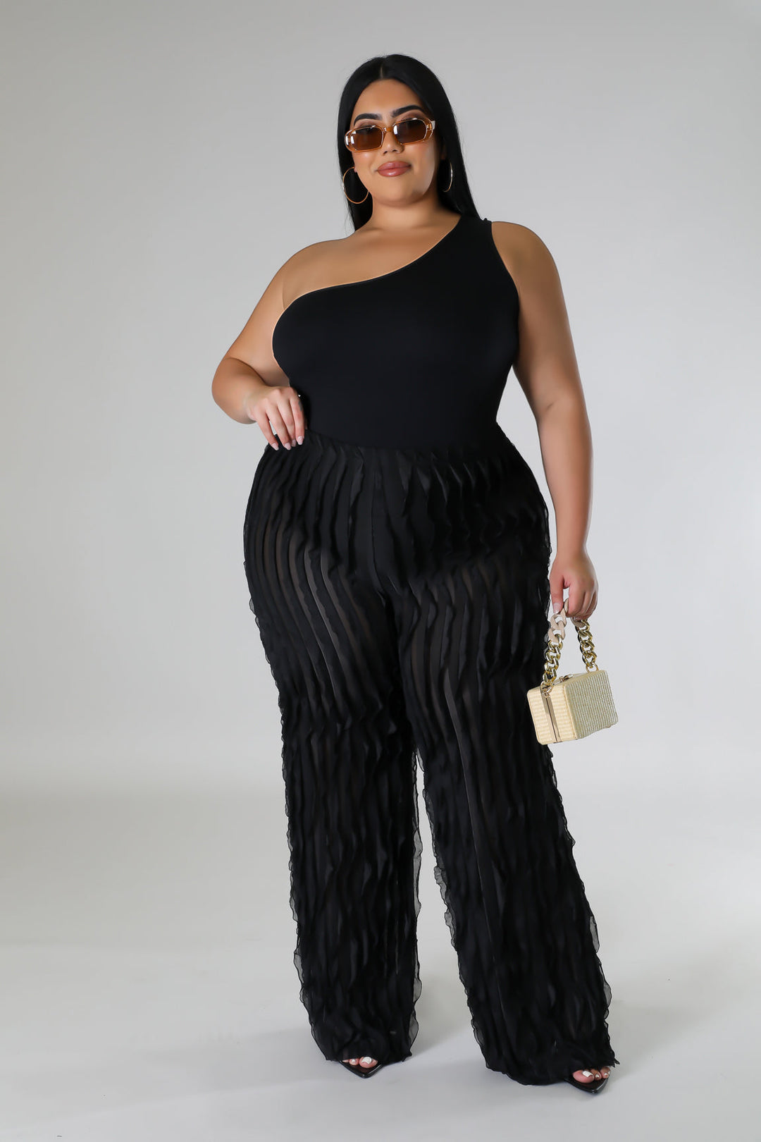 Ruffle Mesh Pants