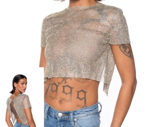 Sequin Crop Too