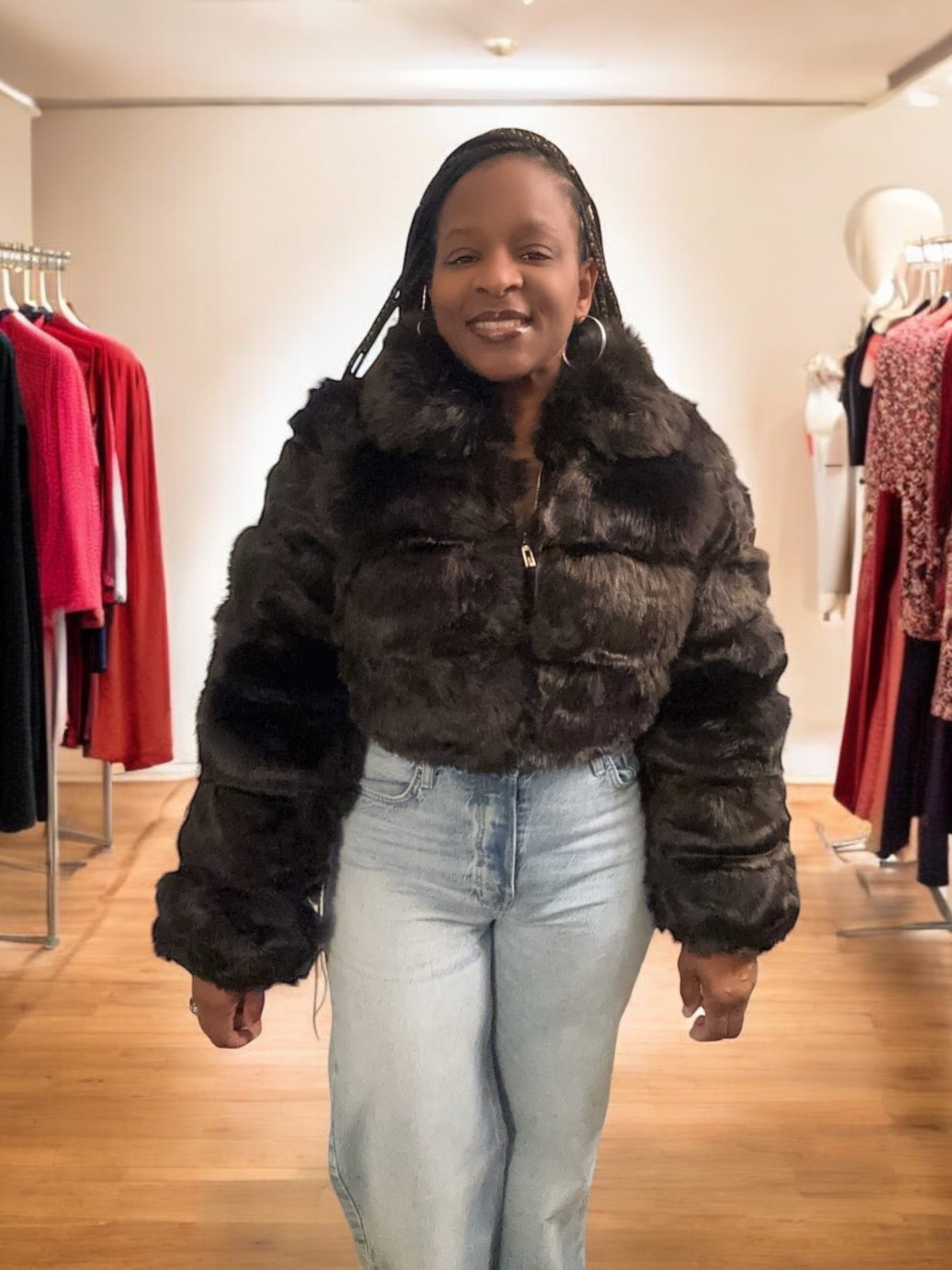 Fur Fur Crop Jacket