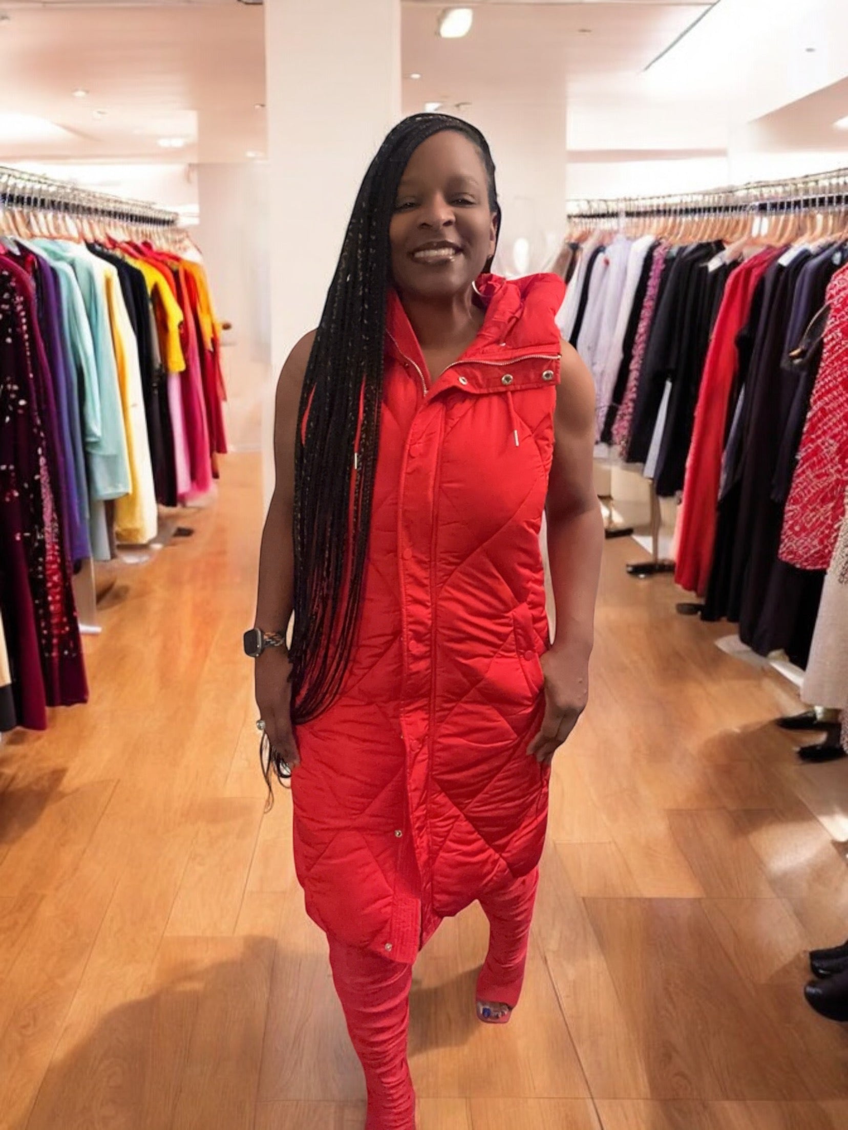 The Red Puffer Maxi Vest