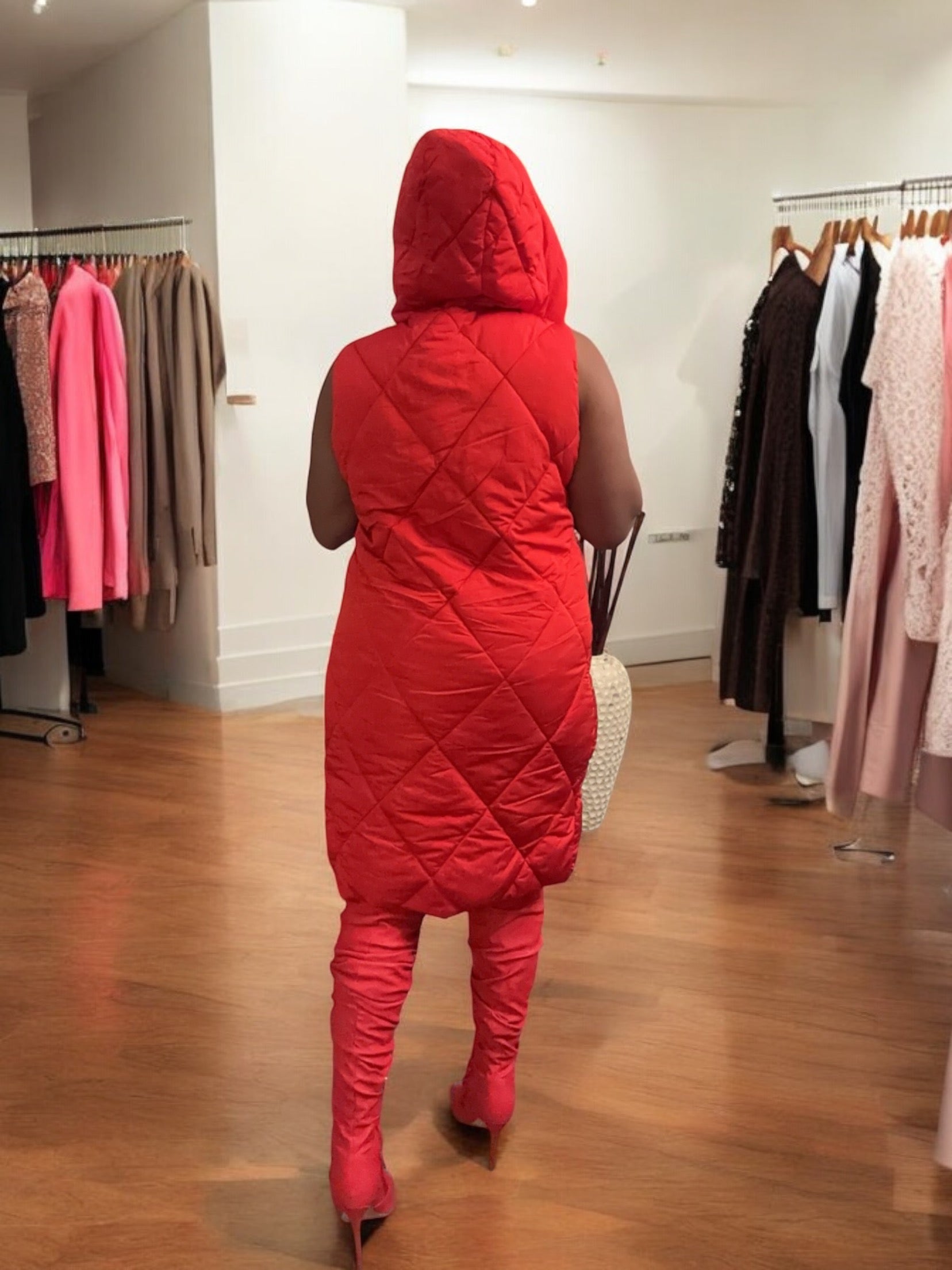 The Red Puffer Maxi Vest