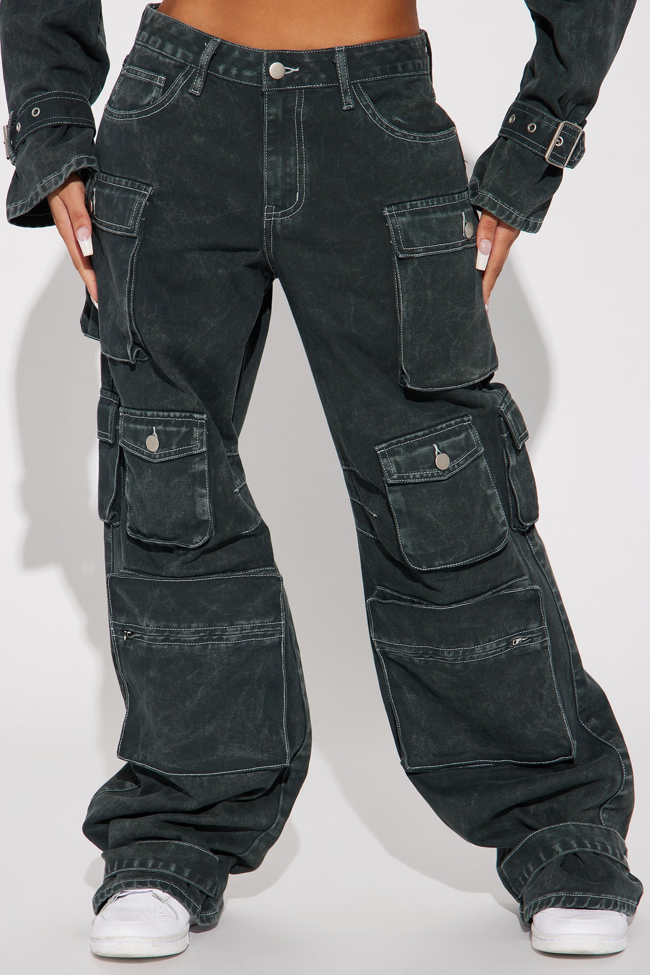 Green Keep Them Looking Cargo Jeans