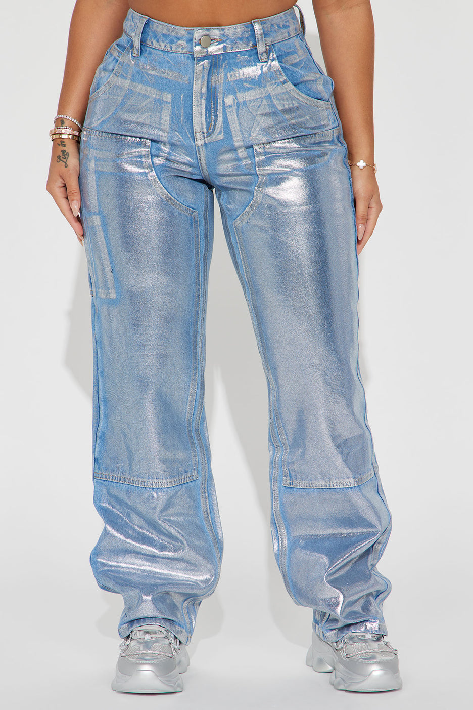 Metalic Light Blue Jeans